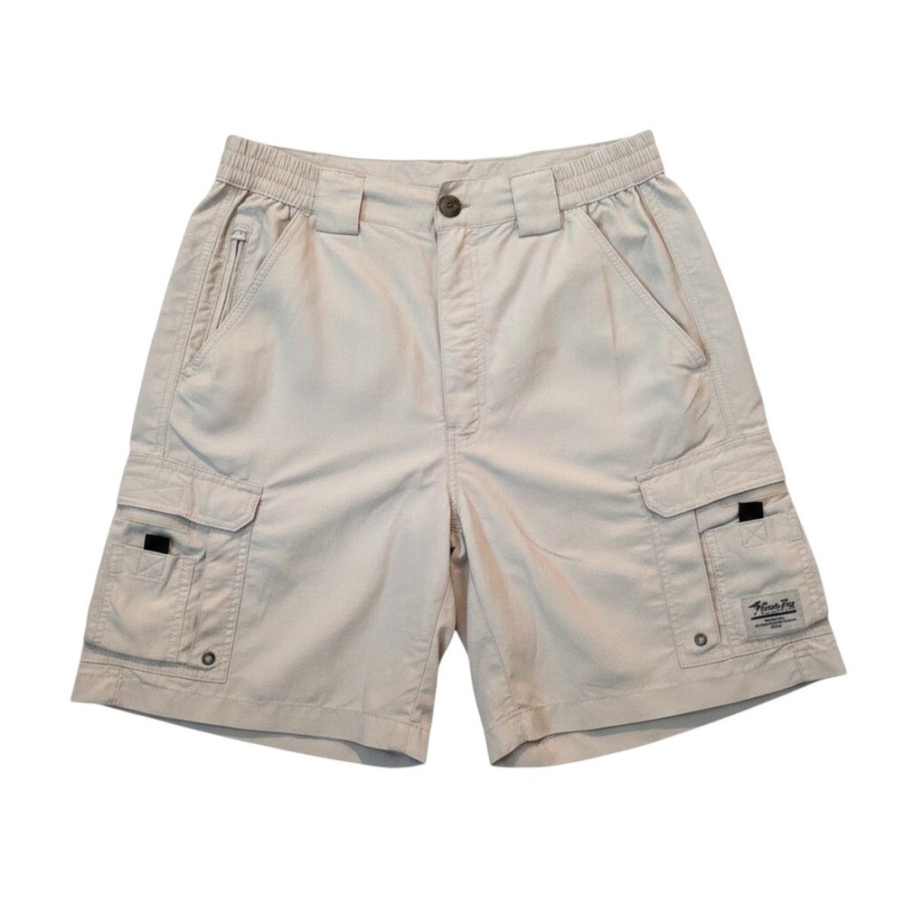 Bimini Bay Cargo Fishing Shorts Elastic Waist Tan Gorpcore Outdoor Mens 34